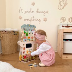 TOOKY TOY Wózek Ogrodowy Sklepik Drewniany Montessori 57el
