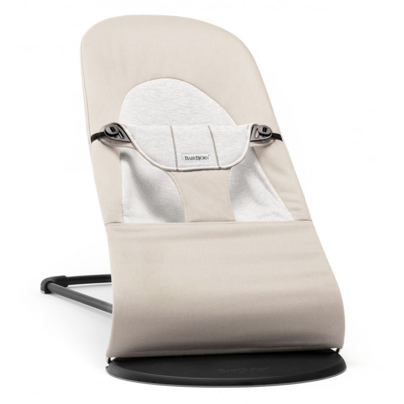 BABYBJORN - leżaczek BALANCE SOFT COTTON/JERSEY - Beżowy/Szary BABYBJORN - leżaczek BALANCE SOFT COTTON/JERSEY - Beżowy/Szary