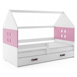 Łóżko Domek Białe-Różowe 160x80 Domi