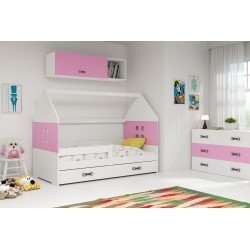 Łóżko Domek Białe-Różowe 160x80 Domi