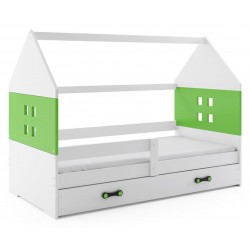 Łóżko Domek Białe-Zielone 160x80 Domi
