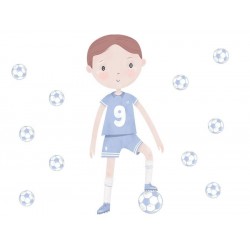 Naklejka na ścianę dla chłopca - Piłkarz niebieski