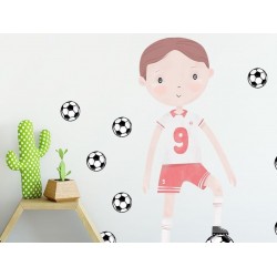 Naklejka na ścianę dla chłopca - Piłkarz czerwony