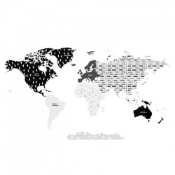 Mapa Świata DK331 - Naklejka na ścianę