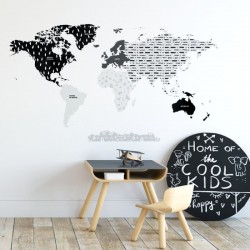 Mapa Świata DK331 - Naklejka na ścianę