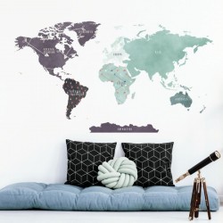 Mapa Świata DK333 - Naklejka na ścianę