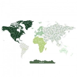 Mapa Świata Zielona DK339 - Naklejka na ścianę