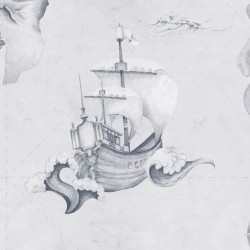 Tapeta dziecięca Mapa - Historia Oceanu Niebieska