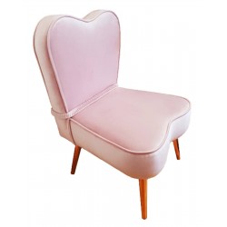 Krzesełko dla dziecka - tapicerowane serce pudrowy róż