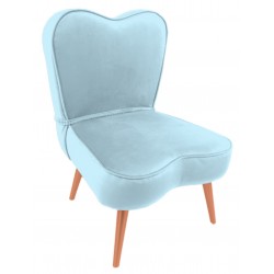 Krzesełko dla dziecka - tapicerowane serce jasny niebieski