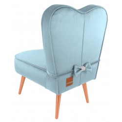 Krzesełko dla dziecka - tapicerowane serce jasny niebieski