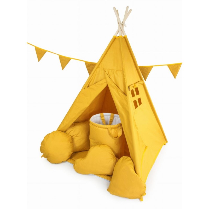 Namiot Tipi Żółty 10 Elementów