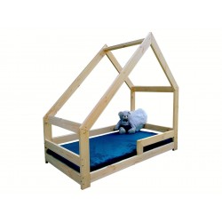 Łóżko Domek z barierką asymetryczne 140x70