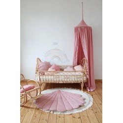 Duża Velvetowa Poduszka Muszla - soft pink