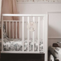Bawełniana narzuta na łóżko dziecięce - pikowana CZARNA