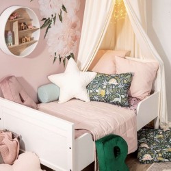 Narzuta na łóżko dziecięce - pikowana w krate RÓŻOWY