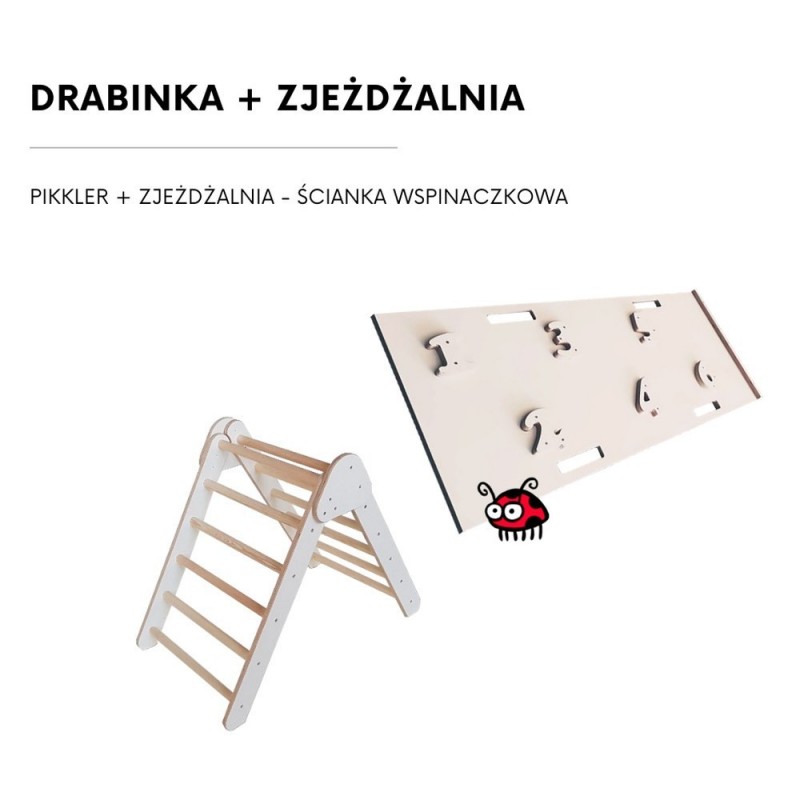 Zestaw Drabinka Drewniana + Zjeżdżalnia