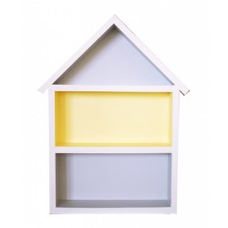 Domek półka - duży - szary + żółty