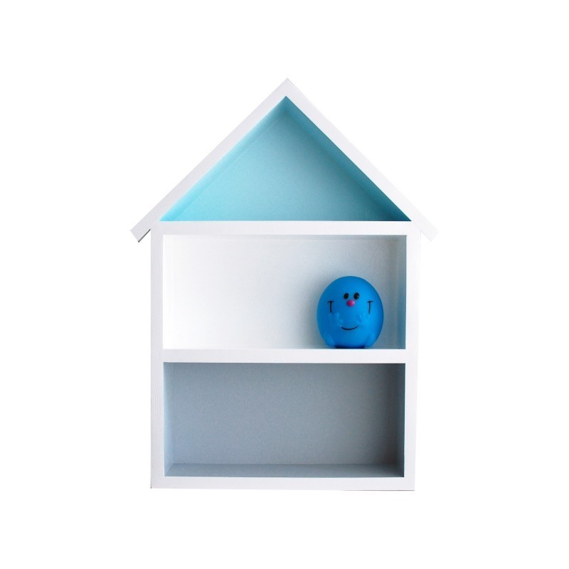 Domek półka - duży - szary + niebieski