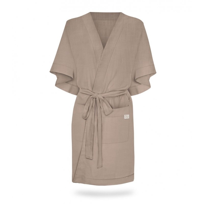 Lniany szlafrok - Kimono dla mamy - Rainy Day