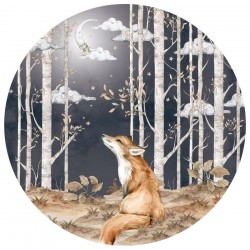 Naklejka na ścianę - Fox in a circle