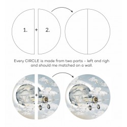 Naklejka załóżkownik - Plane In a circle - instrukcja klejenia