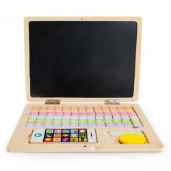 Drewniany Laptop - Edukacyjna Tablica Magnetyczna
