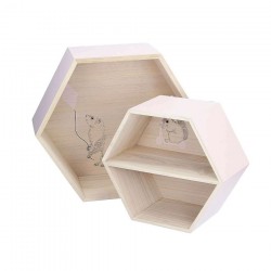 Półka dla dziecka Hexagon róż Wiewiórka 26cm