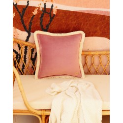 Poduszka dla dziecka Kwadrat z frędzlami Dirty pink