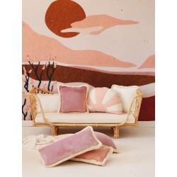 Poduszka dla dziecka Kwadrat z frędzlami Dirty pink