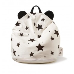 Pufa worek dla dzieci - BINI WITH STARS BLACK - czarny uchwyt