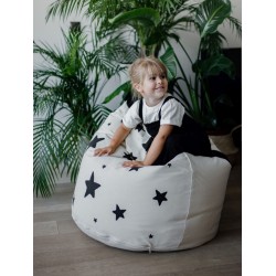 Pufa worek dla dzieci - BINI WITH STARS BLACK