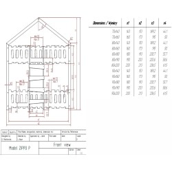 Łóżko piętrowe 2osobowe - Łóżko domek ZIPPO P - wymiary