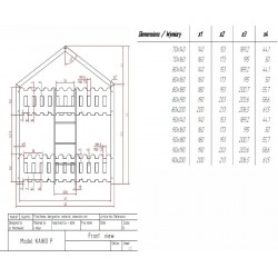 Łóżko piętrowe 2osobowe - Łóżko piętrowe domek KAIKO P - wymiary