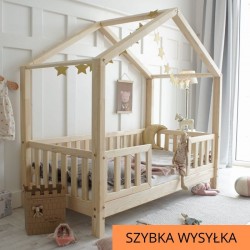Łóżko dla dziecka Housebed Duo płotek 190x90 naturalne
