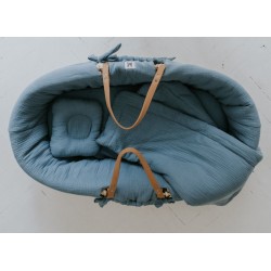 Kosz mojżesza Percy Fine Blue + stojak, materac, tekstylia
