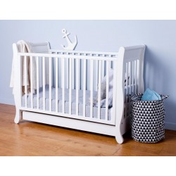 Łóżeczko niemowlęce z szufladą 120x60 ROMANTICA - białe