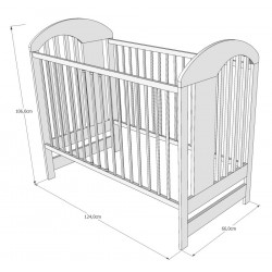 Łóżeczko niemowlęce 120x60 TYMON - wymiary