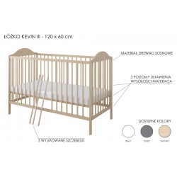 Łóżko dla niemowlaka 120x60 KEVIN - specyfikacja