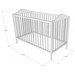 Łóżko dla niemowlaka 120x60 KEVIN - wymiary