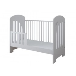 Łóżko niemowlęce 120x60 STAR - białe - barierka zabepieczająca