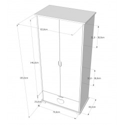 Szafa do pokoju dziecka Heart - wymiary