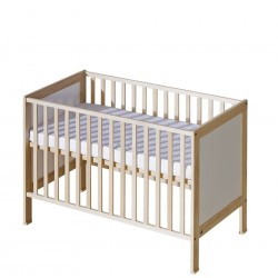 Łóżeczko niemowlęce 120×60 Basic białe/naturalne drewno
