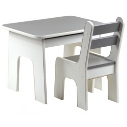 Otwierany stolik i krzesełka z szufladą Grafit
