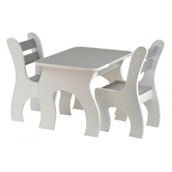 Otwierany stolik z krzesełkami z szufladą Grafit