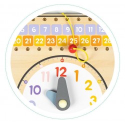 Drewniana tablica manipulacyjna - kalendarz zegar