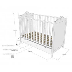Łóżeczko niemowlęce 120x60 GLAMOUR