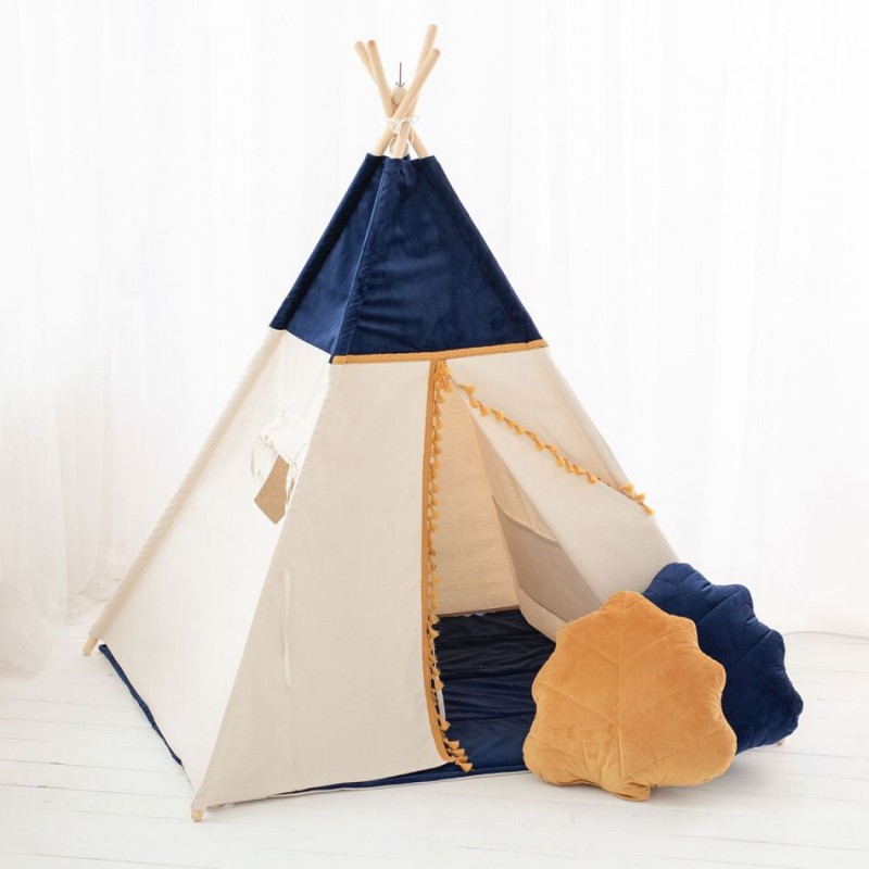Tipi Blue Velvet - Namiot tipi z matą i poduszkami Tipi Blue Velvet - Namiot tipi z matą i poduszkami