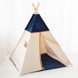 Tipi Blue Velvet - Namiot tipi z matą i poduszkami