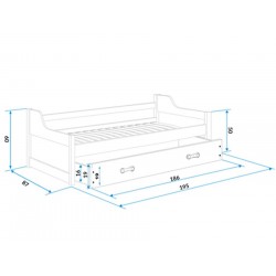 2-osobowe łóżko młodzieżowe Dawid - białe